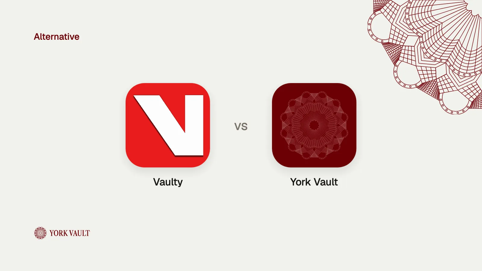 Vaulty app icon next to the York Vault app icon