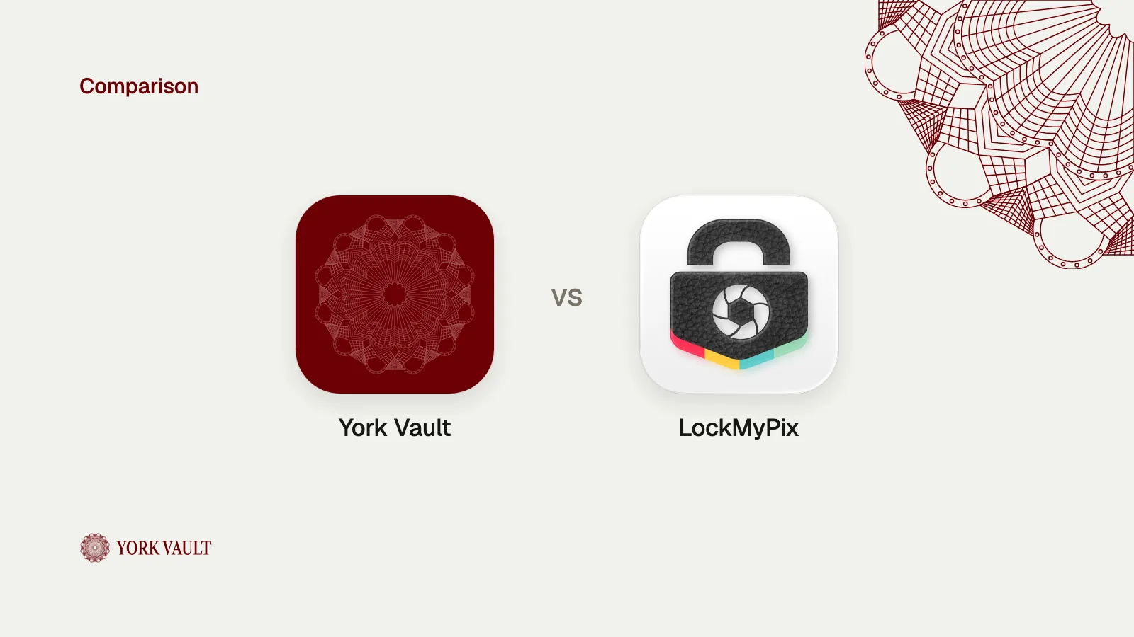 York Vault app icon next to the LockMyPix app icon