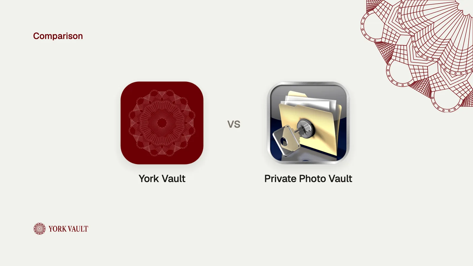 York Vault app icon next to the Private Photo Vault app icon