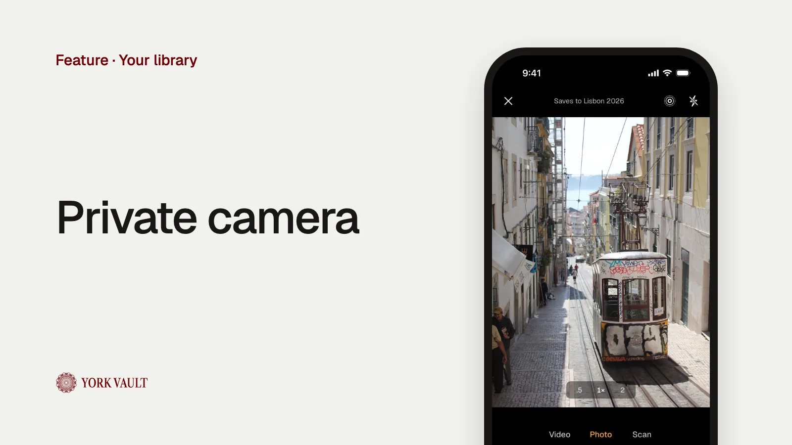 Private camera in York Vault on iPhone