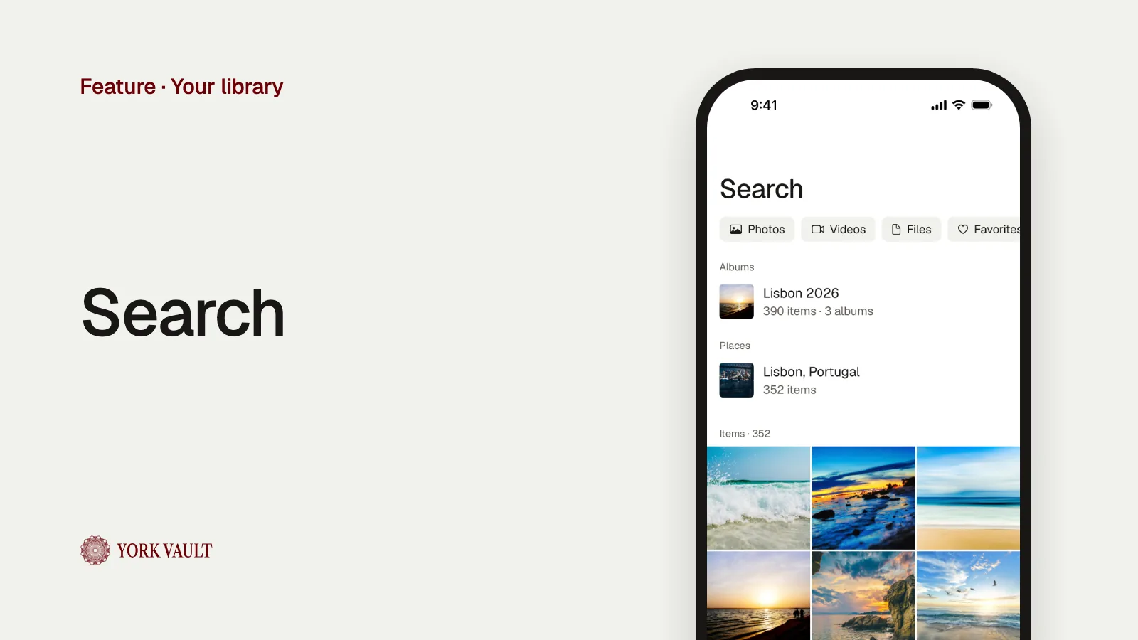 Search in York Vault on iPhone