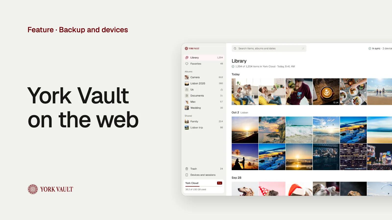 York Vault on the web in York Vault on a web browser