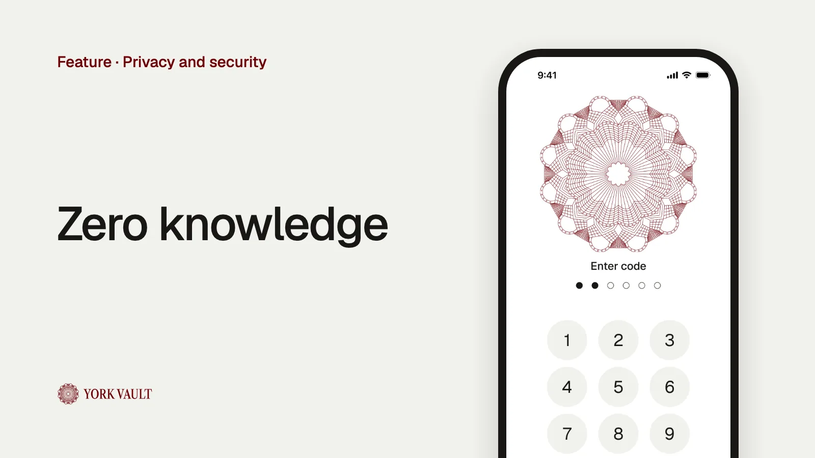 Zero knowledge in York Vault on iPhone