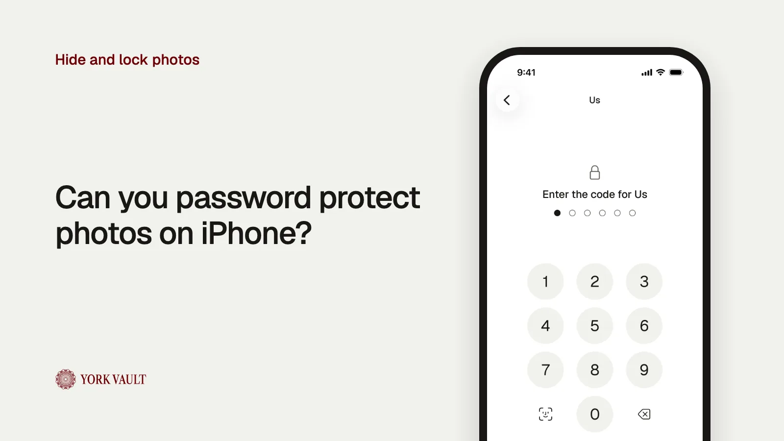 An album code in York Vault on iPhone