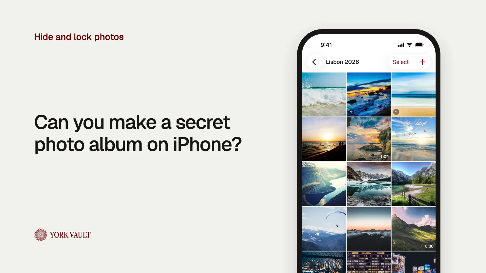 A locked album in York Vault on iPhone