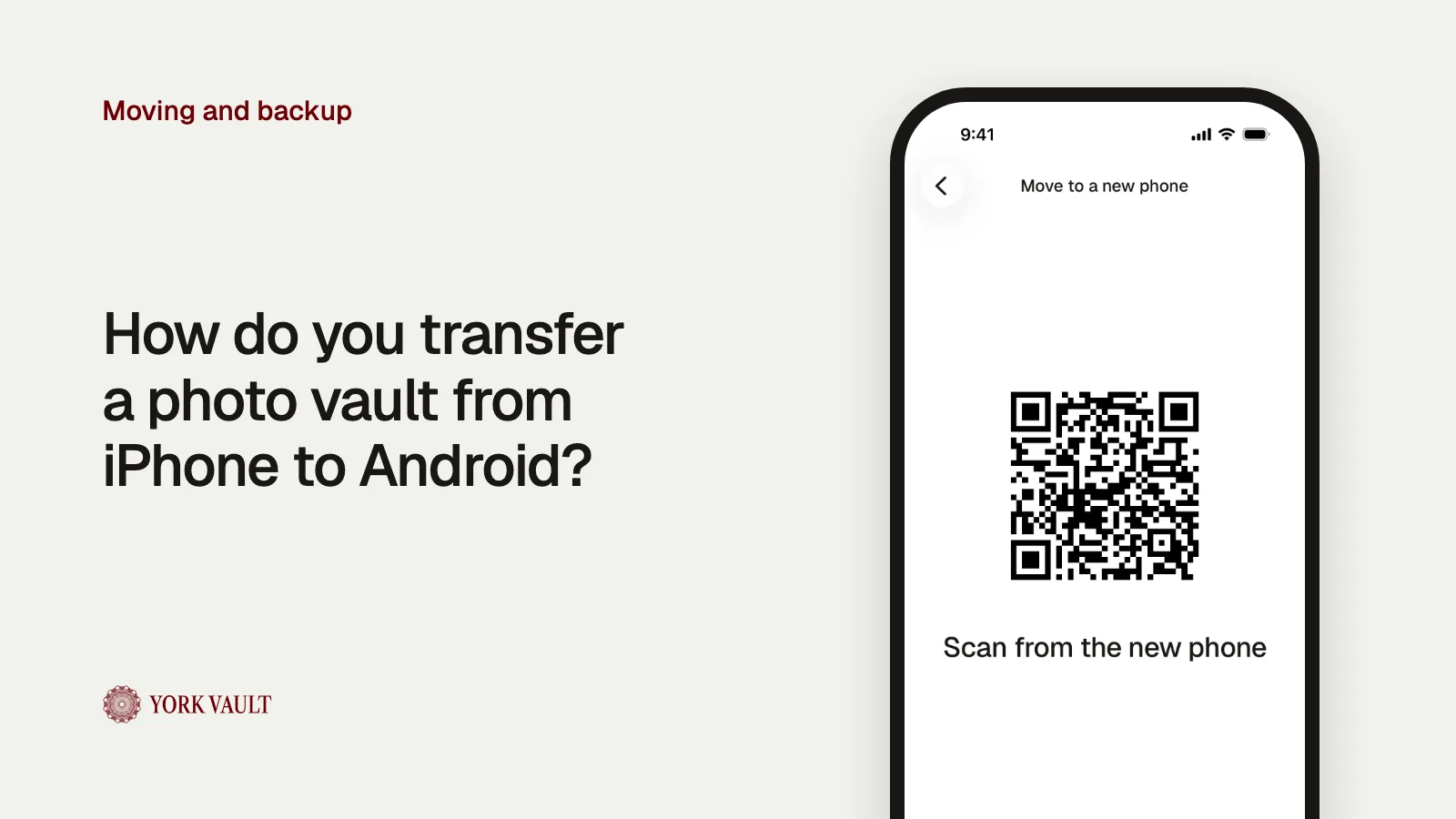 Moving to a new phone in York Vault on iPhone