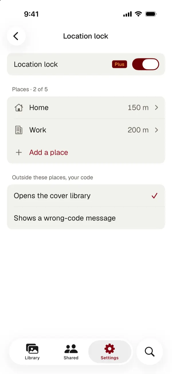 Location lock with Home and Work places and what the code opens outside these places